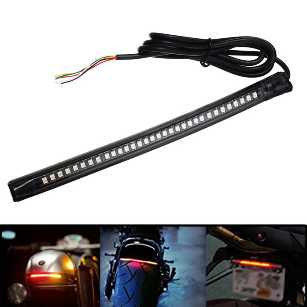 Гибкая 48 LED 2835 3014 smd двухцветная желтая красная световая лента для мотоцикла с