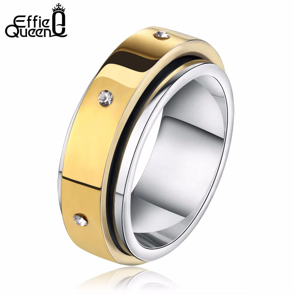Effie Queen Rotatable Stainless Steel Rings 2017 Classic Zircon Crystal Fashion Jewelry Men Women Gift Finger Rings IR08
Effie Queen Rotatable Stainless Steel Rings 2017 Classic Zircon Crystal Fashion Jewelry Men Women Gift Finger Rings IR08