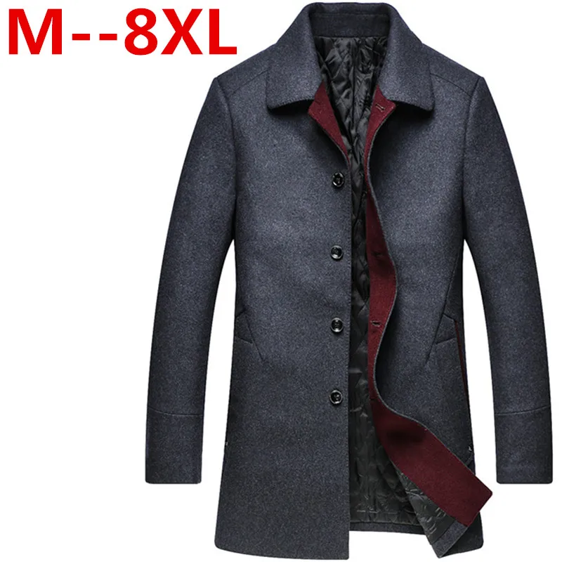 Image 10XL 8XL 6XL 5XL 4XL High grade New Fashion Brand Clothing Jacket Men Wool Coat Pea Coats Men Long Wool   Blends Winter Coat Men