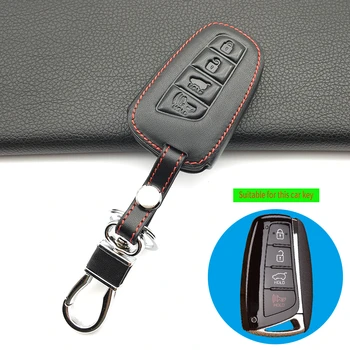 Genuine Leather Key Car Keychain Cases Cover for Hyundai Azera Equus Genesis Santa Fe 4 Button Smart Keys with Key Ring
Genuine Leather Key Car Keychain Cases Cover for Hyundai Azera Equus Genesis Santa Fe 4 Button Smart Keys with Key Ring