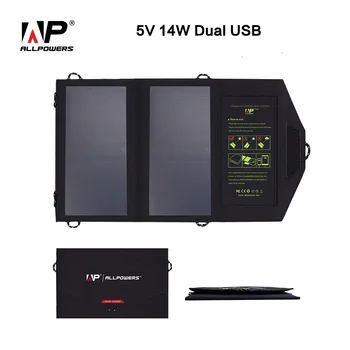 ALLPOWERS 2A 5V 14W Portable Folding Foldable Solar Panel Battery Charger Backpack Outdoor Mobile Power Bank for Mobile Phone
ALLPOWERS 2A 5V 14W Portable Folding Foldable Solar Panel Battery Charger Backpack Outdoor Mobile Power Bank for Mobile Phone