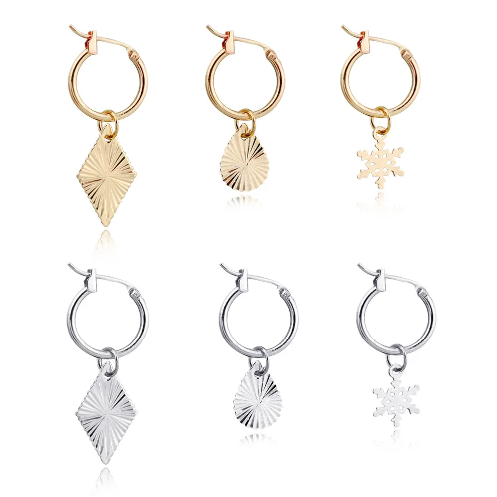 1Pair Glitter Water Drop Snowflake Small Hoop Earrings Simple Gold Silver Color Rhombus Endless Circle Earrings Jewelry E24
1Pair Glitter Water Drop Snowflake Small Hoop Earrings Simple Gold Silver Color Rhombus Endless Circle Earrings Jewelry E24