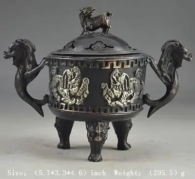 Elaborate Chinese Copper Old Handmade Dragon Kirin Exorcism Collectable Incense Burner
Elaborate Chinese Copper Old Handmade Dragon Kirin Exorcism Collectable Incense Burner