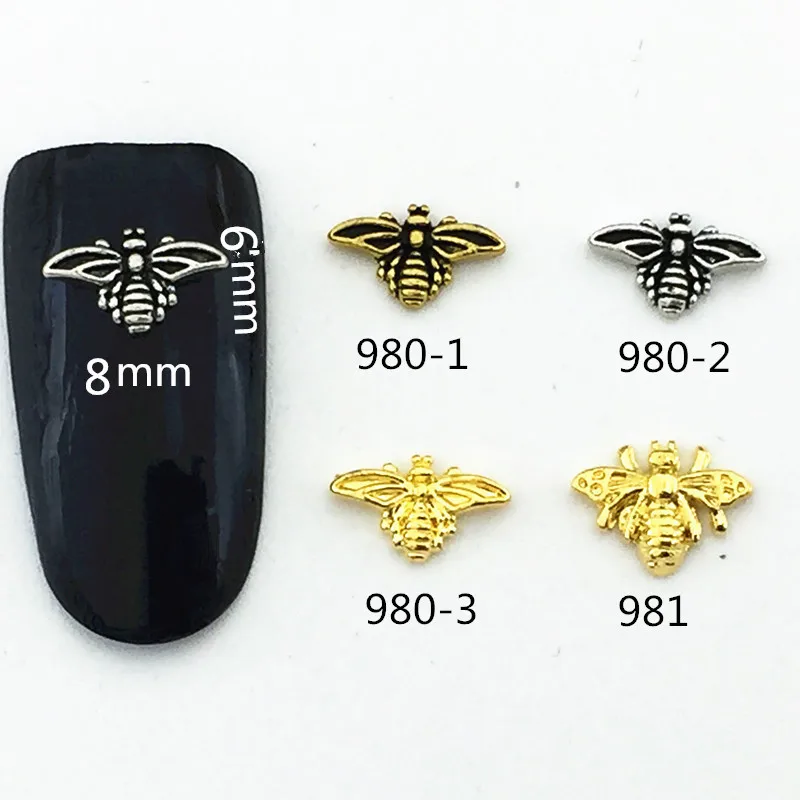 10Pcs/Lot Japan New 6*8mm Retro Silver Gold Bee Metal Alloy Nail Art Decorations 3D Nail Stickers for Manicure
10Pcs/Lot Japan New 6*8mm Retro Silver Gold Bee Metal Alloy Nail Art Decorations 3D Nail Stickers for Manicure