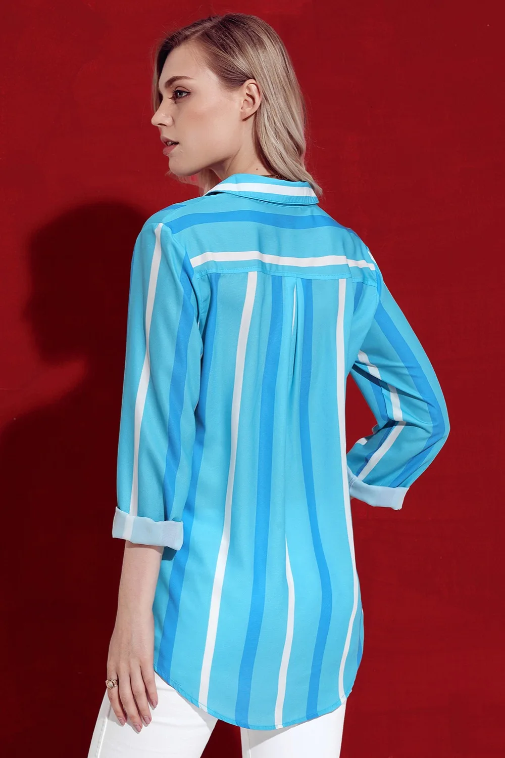 Blue-Tricolor-Stripe-Long-Sleeve-Button-Down-Shirt-LC251153-4-4