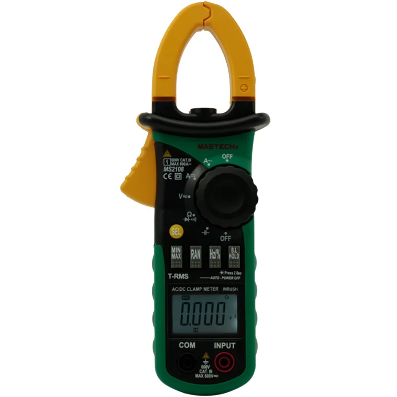 MASTECH MS2108 True RMS AC DC Digital Clamp Meter Multimeter Capacitance Frequency Inrush Current Tester
MASTECH MS2108 True RMS AC DC Digital Clamp Meter Multimeter Capacitance Frequency Inrush Current Tester