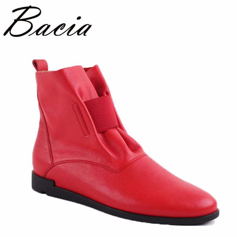 Bacia Fashion Solid Ladies Flats Ankle Boots Casual Handmade Leather Shoes With Elastic Band Blue Black Red Colors Boots
Bacia Fashion Solid Ladies Flats Ankle Boots Casual Handmade Leather Shoes With Elastic Band Blue Black Red Colors Boots