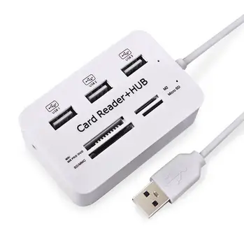 TWISTER.CK Multi USB 2.0 Hub 3 Ports with Card Reader USB Splitter 480Mbps USB Combo for MS,M2,SD/MMC,TF for PC Laptop
TWISTER.CK Multi USB 2.0 Hub 3 Ports with Card Reader USB Splitter 480Mbps USB Combo for MS,M2,SD/MMC,TF for PC Laptop