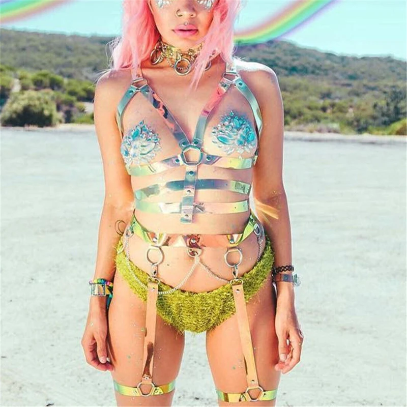 Sexy Trendy Laser Metal Buckle Sparkly Garter Gothic Big Ring Chain Collar Skinny Women Lingerie Harness Music Festival Garter
Sexy Trendy Laser Metal Buckle Sparkly Garter Gothic Big Ring Chain Collar Skinny Women Lingerie Harness Music Festival Garter