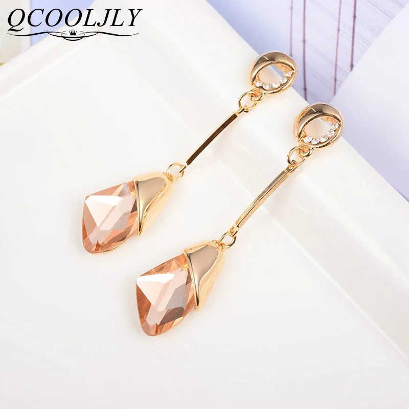 QCOOLJLY Classic Elegant Long Earrings For Women Fashion Geometric Crystal Gold Color Water Drop Earring Brincos Bijoux Jewelry
QCOOLJLY Classic Elegant Long Earrings For Women Fashion Geometric Crystal Gold Color Water Drop Earring Brincos Bijoux Jewelry