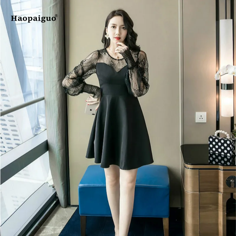 Solid Plus Size A-line Dress 2018 Women Autumn Black Lantern Sleeve O-neck Vintage Club Mini Dress Elegant Wedding Party Dresses
Solid Plus Size A-line Dress 2018 Women Autumn Black Lantern Sleeve O-neck Vintage Club Mini Dress Elegant Wedding Party Dresses