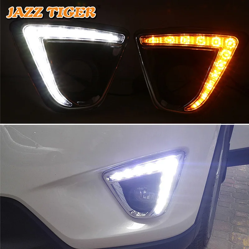JAZZ TIGER Yellow Turning Function Chromed ABS Cover Car DRL LED Daytime Running Light For Mazda CX-5 CX5 CX 5 2012 - 2016
JAZZ TIGER Yellow Turning Function Chromed ABS Cover Car DRL LED Daytime Running Light For Mazda CX-5 CX5 CX 5 2012 - 2016