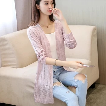 New 2019 spring and summer female thin knitted Korean version slim carving holes in the long cardigan
New 2019 spring and summer female thin knitted Korean version slim carving holes in the long cardigan
