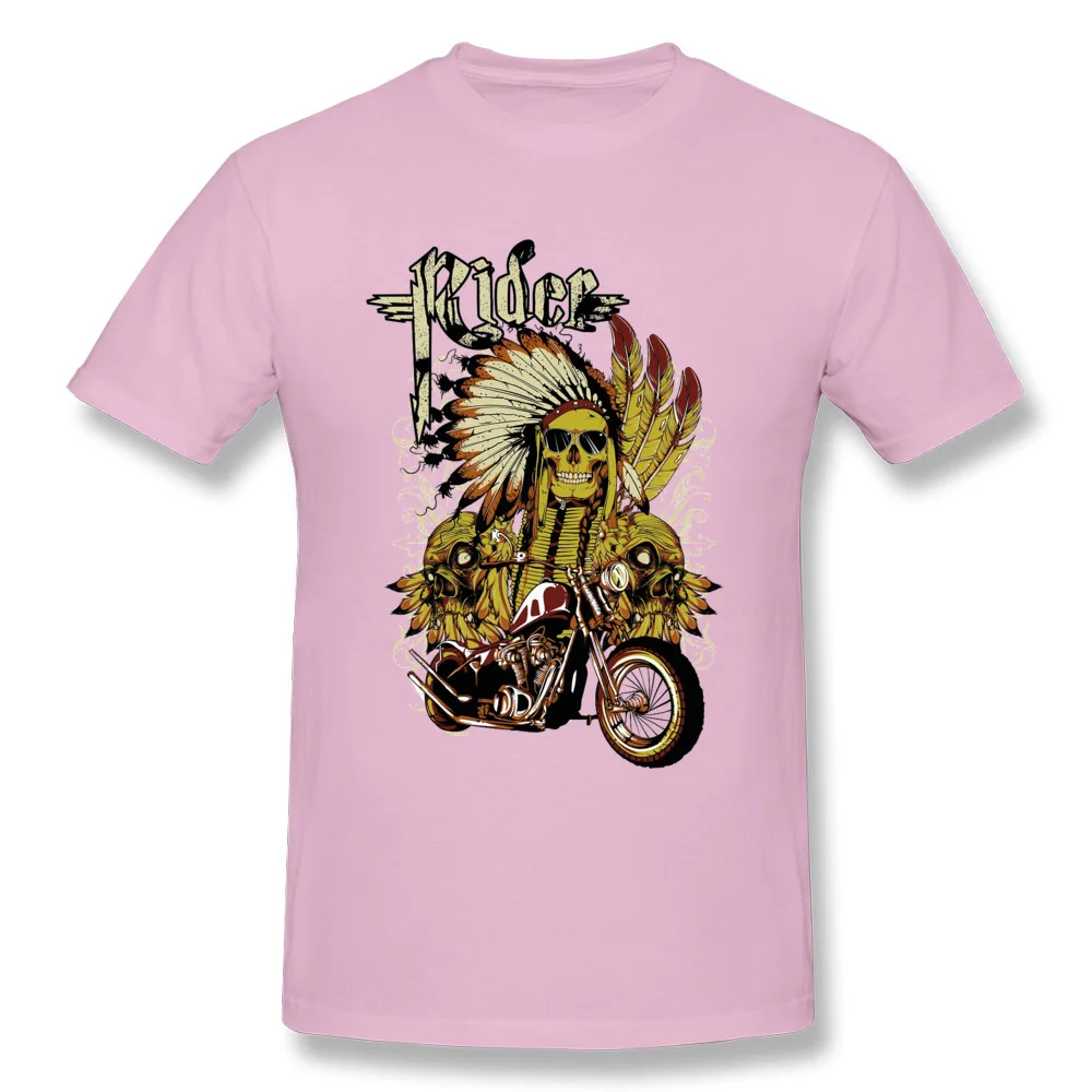Indian-rider Short Sleeve Tops T Shirt NEW YEAR DAY Round Neck Cotton Fabric Men Tshirts Fitness Tight Tops Tees 2018 Newest Indian-rider pink