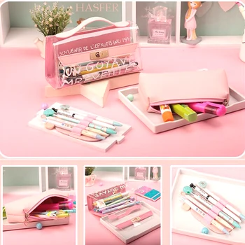 Kawaii Transparent pencil case Cute Portable Big Capacity Waterproof Cosmetic pen bag Staionery pouch school supplies zakka
Kawaii Transparent pencil case Cute Portable Big Capacity Waterproof Cosmetic pen bag Staionery pouch school supplies zakka