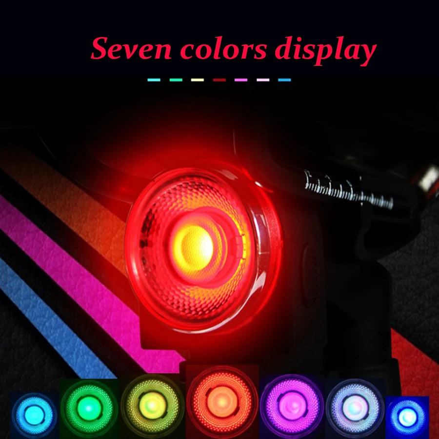 Bicycle Flashlight Bike Rear Light 4 Light Modes 7 colors change Waterproof LED Charging Night Bicycle Tail Light Safety Cycling
Bicycle Flashlight Bike Rear Light 4 Light Modes 7 colors change Waterproof LED Charging Night Bicycle Tail Light Safety Cycling