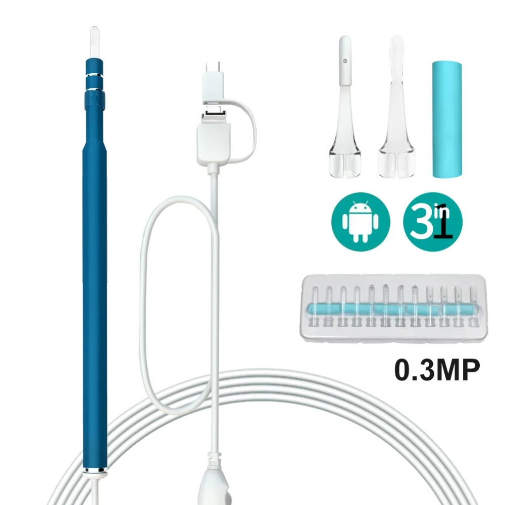 In Ear Cleaning Endoscope USB Visual Ear Spoon 5.5mm 0.3MP Mini Camera Android PC Ear pick Otoscope Borescope Tool Health Care
In Ear Cleaning Endoscope USB Visual Ear Spoon 5.5mm 0.3MP Mini Camera Android PC Ear pick Otoscope Borescope Tool Health Care