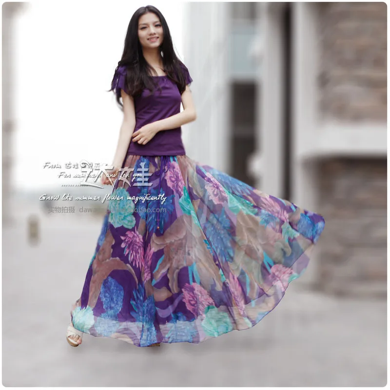Vintage Women Chiffon Skirts Chinese Purple Printed Maxi Long 50S 2018 Summer Female Sashes Beach Skirt Holidays Two Ways Wear
Vintage Women Chiffon Skirts Chinese Purple Printed Maxi Long 50S 2018 Summer Female Sashes Beach Skirt Holidays Two Ways Wear