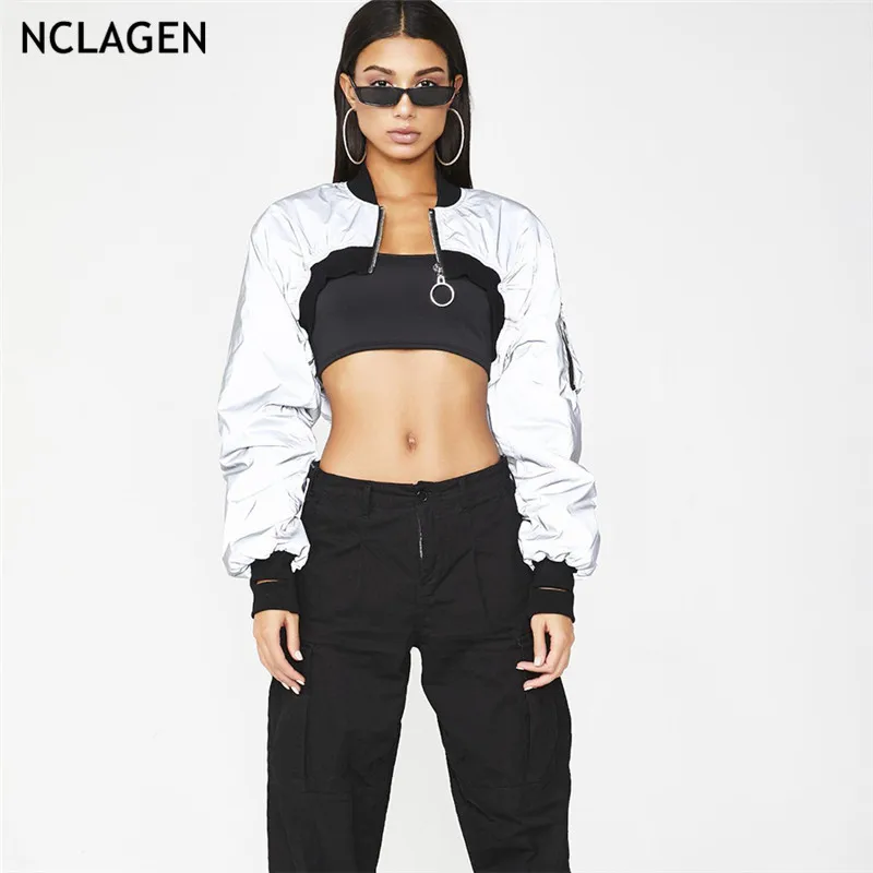 NCLAGEN Women Sexy Irregular Reflective Coat Zipper Oversize Jacket Outerwear Patchwork Mujer Loose Hip Hop Long Sleeve Coats
NCLAGEN Women Sexy Irregular Reflective Coat Zipper Oversize Jacket Outerwear Patchwork Mujer Loose Hip Hop Long Sleeve Coats
