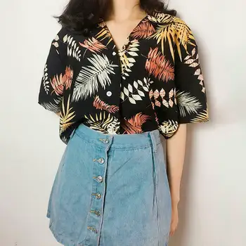 Women Summer Holiday Hot Loose Half Sleeve Blouse Casual Beach Sundress Leaf Printed Tops Lapel Shirts New Clothes
Women Summer Holiday Hot Loose Half Sleeve Blouse Casual Beach Sundress Leaf Printed Tops Lapel Shirts New Clothes