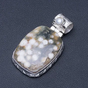 Natural Ocean Jasper and River Pearl Punk Style 925 Sterling Silver Pendant 1 1/2" Q0778
Natural Ocean Jasper and River Pearl Punk Style 925 Sterling Silver Pendant 1 1/2" Q0778