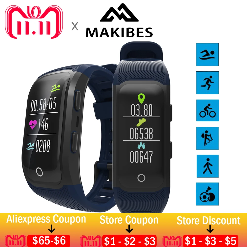 

Makibes G03 Plus Color Screen Men Fitness Tracker Wristband IP68 Waterproof GPS Smart Band watches bracelet for Android ios