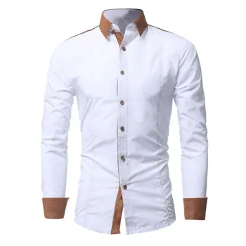 New Fashion Men's Shirt Slim Fitted Cotton Long Sleeve Contrast Color Stitching Casual Shirt wholesale
New Fashion Men's Shirt Slim Fitted Cotton Long Sleeve Contrast Color Stitching Casual Shirt wholesale