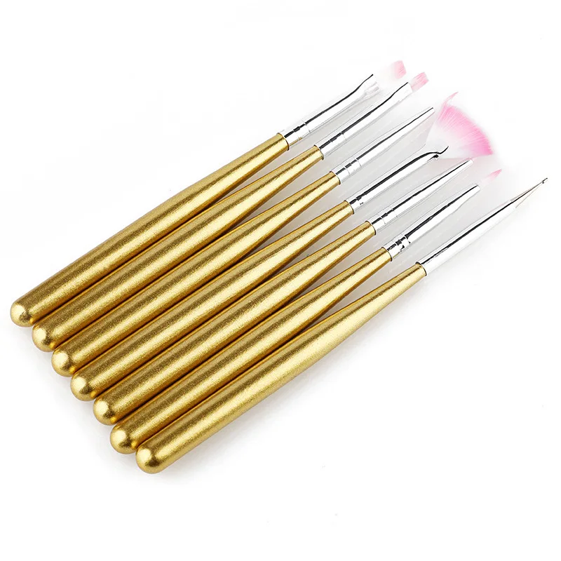 7 Pcs Gold/White Wooden Handle Nail Painting Brush Set Fan-shaped Gradient Dotting Liner Pen Acrylic UV Gel Nail Art Tool Kit
7 Pcs Gold/White Wooden Handle Nail Painting Brush Set Fan-shaped Gradient Dotting Liner Pen Acrylic UV Gel Nail Art Tool Kit
