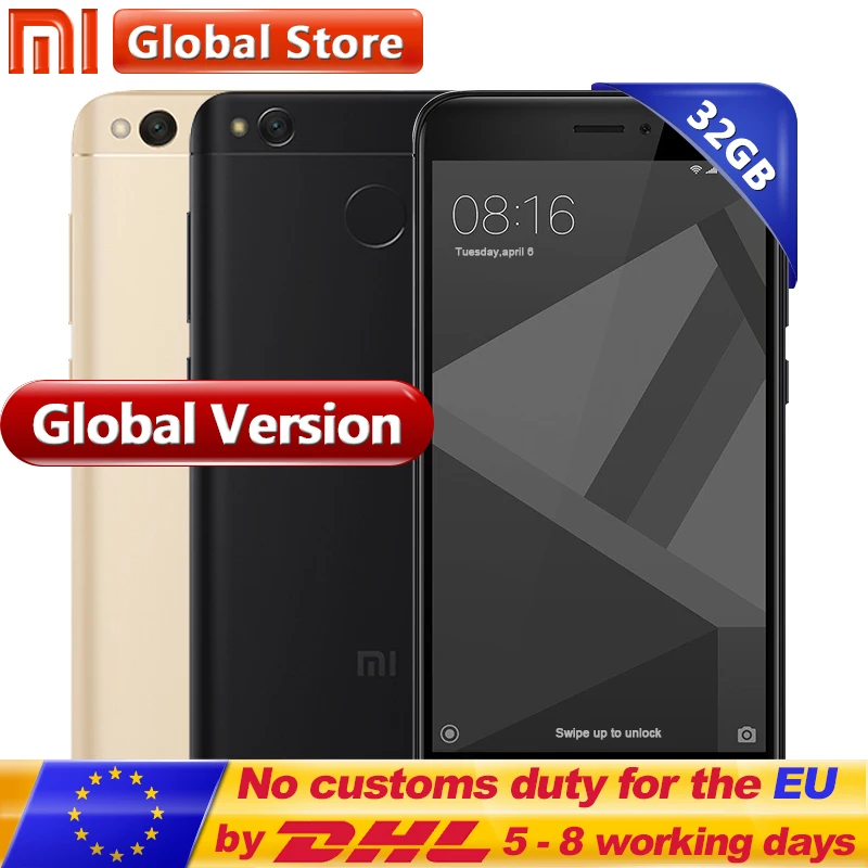 Глобальная версия Xiaomi Redmi 4X4 X смартфон 3 ГБ Оперативная память 32 Snapdragon 435 Octa Core