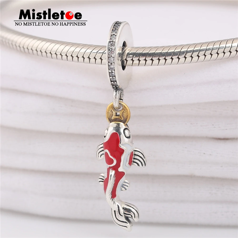 Mistletoe 925 Sterling Silver Good Fortune Carp Charm, Clear CZ & Mixed Enamel Dangle Fit European Bracelet Jewelry
Mistletoe 925 Sterling Silver Good Fortune Carp Charm, Clear CZ & Mixed Enamel Dangle Fit European Bracelet Jewelry