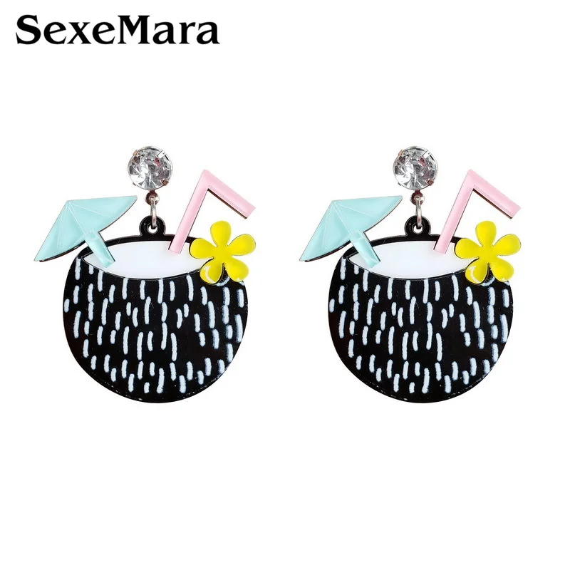 SexeMara Exaggerate Acrylic Earrings For Women Coconut Juice Shape Earrings Holiday Gift Ear Jewelry SX003
SexeMara Exaggerate Acrylic Earrings For Women Coconut Juice Shape Earrings Holiday Gift Ear Jewelry SX003