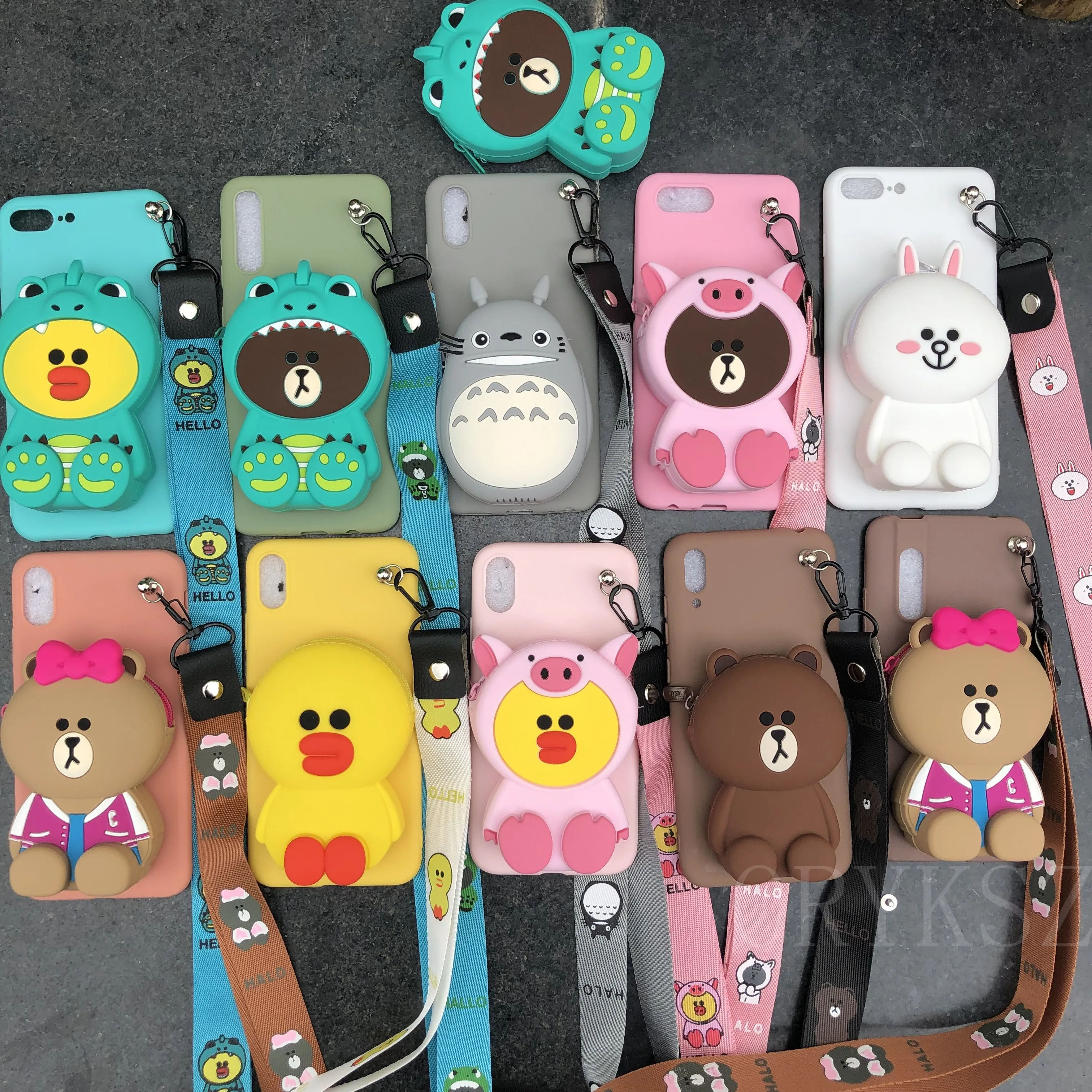 

ORYKSZ 3D Cartoon Bear Zipper Wallet Case For Samsung galaxy Note8 9 S7 S7Edge S8 S9 S10 S10E J3 J5 J7 A6 A7 A8 Plus Back Capa