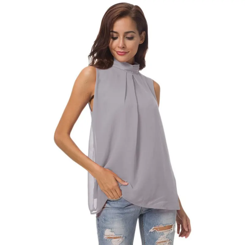 Women's Clothing Sleeveless Tops Button Hollow Back Blouses Summer Chiffon Blouse For Women Feminine
Women's Clothing Sleeveless Tops Button Hollow Back Blouses Summer Chiffon Blouse For Women Feminine