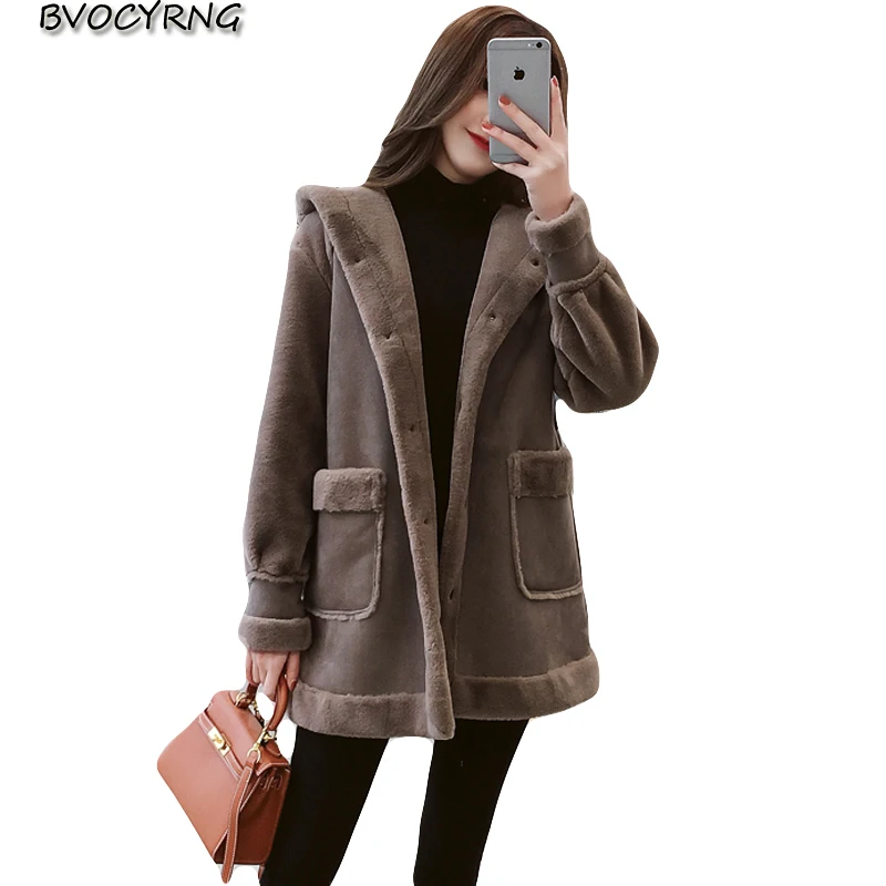 2018 Autumn Winter Suede Leather Jacket New Women Hooded Jacket High Quality Faux Lambs Wool Coat Loose Shearling Coats Female
2018 Autumn Winter Suede Leather Jacket New Women Hooded Jacket High Quality Faux Lambs Wool Coat Loose Shearling Coats Female