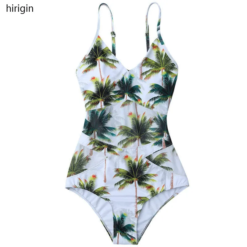 New Women One Piece coconut tree Print Swimsuit Beachwear Swimwear push up Padded monokini bikini Hollow Out Bathing Beachwear 
New Women One Piece coconut tree Print Swimsuit Beachwear Swimwear push up Padded monokini bikini Hollow Out Bathing Beachwear