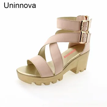 Ankle Strap Zip Platform Sandals Med High Heeled Comfortable Leisure Chuncky Heels Uninnova Extra Small Size 33-43 WSA067
Ankle Strap Zip Platform Sandals Med High Heeled Comfortable Leisure Chuncky Heels Uninnova Extra Small Size 33-43 WSA067
