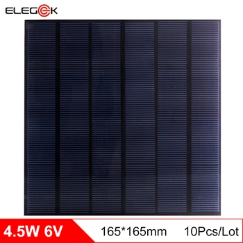 ELEGEEK 10pcs 4.5W 6V Monocrystalline Solar Panel Solar Cell Mini Solar Module DIY for Test and Solar system 165*165mm
ELEGEEK 10pcs 4.5W 6V Monocrystalline Solar Panel Solar Cell Mini Solar Module DIY for Test and Solar system 165*165mm
