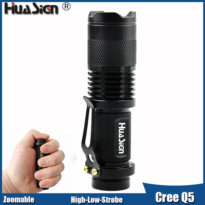 Waterproof LED Flashlight AA High Power 2000LM 3 Modes Mini Adjustable Focus Zoomable Lights Camping Equipment Torch Flash Light