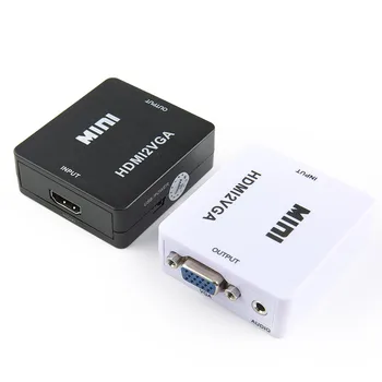 HDMI to VGA Converter Support Audio and Video (CVBS) to HDMI Adapter RCA AV/CVSB L/R Video 1080P AV2HDMI