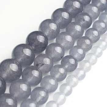 

Natural Stone A+ Grey Chalcedony Round Loose Beads for Jewelry Making Diy Bracelet Necklace Jewellery Pick Size 6 8 10 12mm 15''