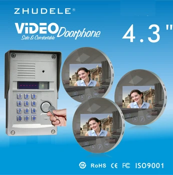 ZHUDELE FRID Panel IR Camera 4.3"LCD monitor Speakerphone intercom doorbell Color Video Door Phone access Control System 1V3
ZHUDELE FRID Panel IR Camera 4.3"LCD monitor Speakerphone intercom doorbell Color Video Door Phone access Control System 1V3