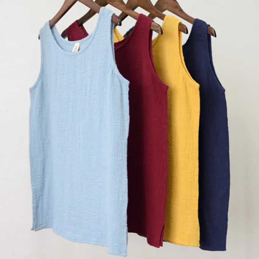 2017 Summer Fashion Solid Color Sleeveless Linen Cotton Tanks Crinkle Nylon Women Loose Tanks Soft O-Neck Vest Free Shipping
2017 Summer Fashion Solid Color Sleeveless Linen Cotton Tanks Crinkle Nylon Women Loose Tanks Soft O-Neck Vest Free Shipping