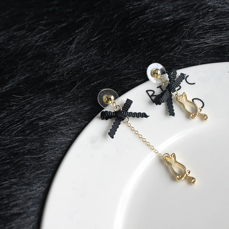 Doreen Box Alloy Gold Round Stud Earrings Black Lace Bowknot Gold Cute Cat Fashion Jewelry Sweet Asymmetric Women Earrings,1Pair
Doreen Box Alloy Gold Round Stud Earrings Black Lace Bowknot Gold Cute Cat Fashion Jewelry Sweet Asymmetric Women Earrings,1Pair