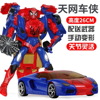 Marvel Avenger Anime Peripheral Toys Superhero Robot Plastic Model Car 24cm Spiderman Deformation Vehicle for Children
Marvel Avenger Anime Peripheral Toys Superhero Robot Plastic Model Car 24cm Spiderman Deformation Vehicle for Children