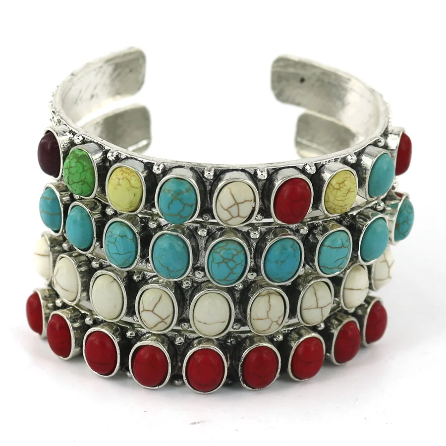 2018 new bohemian style Tibetan silver create imitation trquoise bracelet female statement fashion jewelry Christmas gift
2018 new bohemian style Tibetan silver create imitation trquoise bracelet female statement fashion jewelry Christmas gift