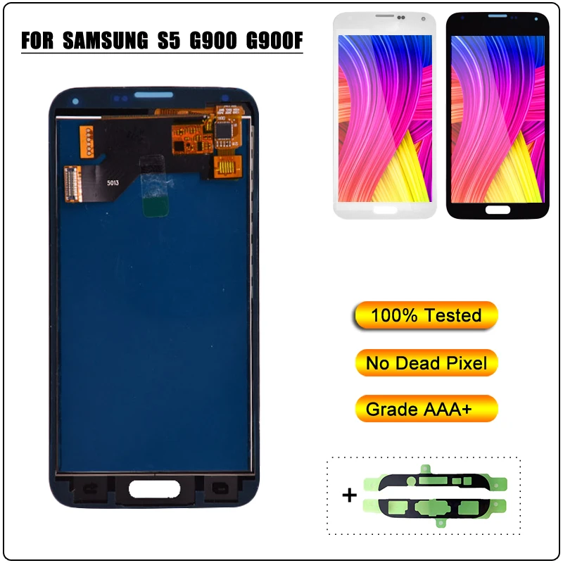 LCD Display for Samsung Galaxy S5 Touch Screen Digitizer Assembly for Galaxy S5 G900 G900F G900M G900H G900FD Screen Replacement
LCD Display for Samsung Galaxy S5 Touch Screen Digitizer Assembly for Galaxy S5 G900 G900F G900M G900H G900FD Screen Replacement