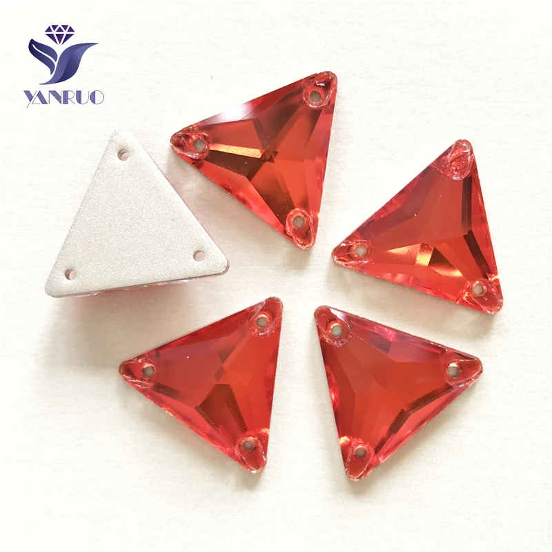 

YANRUO 3270 All Sizes Hyacinth Triangle Strass Glass Stones Flat Back Sew On Crystal Loose Rhinestone For Jewelry Craft