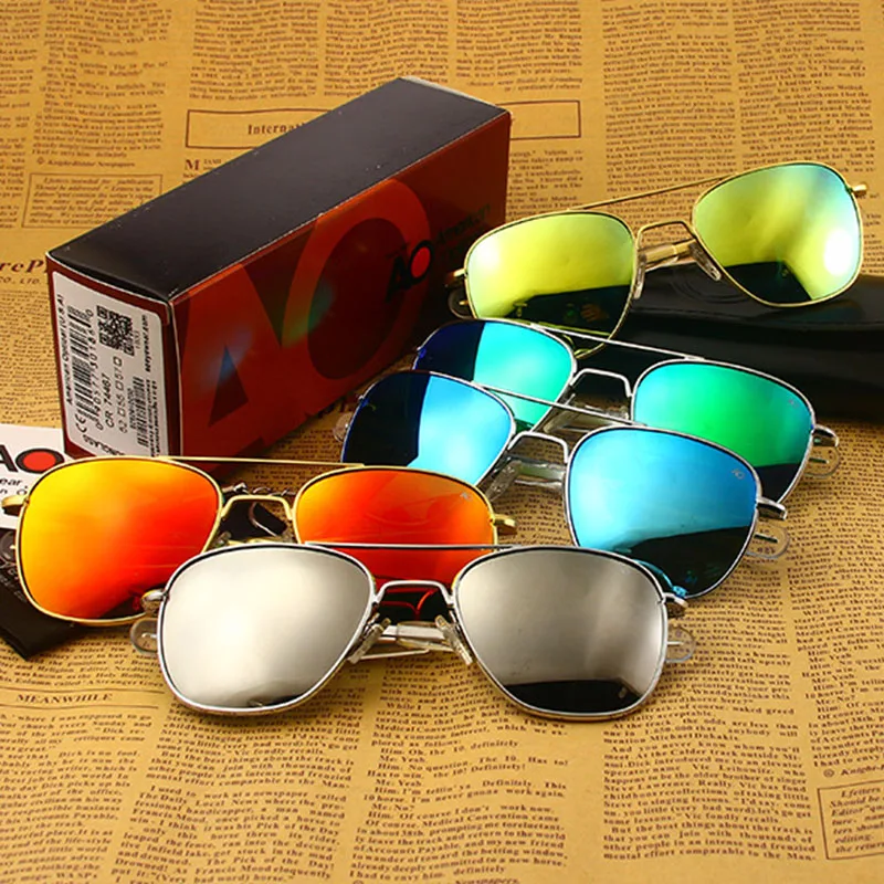 Fashion Brand Designer Sunglasses Men Woman American Army Military Pilot AO Sun Glasses Male Colour Glass Lens de sol OP55 OP57
Fashion Brand Designer Sunglasses Men Woman American Army Military Pilot AO Sun Glasses Male Colour Glass Lens de sol OP55 OP57