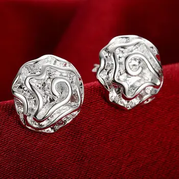 925 Sterling Silver Beautiful Elegant Rose Flower Stud Earrings Silver For Women Fashion Silver Jewelry Christmas
925 Sterling Silver Beautiful Elegant Rose Flower Stud Earrings Silver For Women Fashion Silver Jewelry Christmas