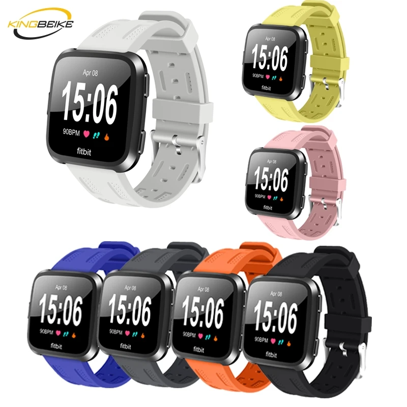 KINGBEIKE 7 Colors Soft Fashion Sport Silicone Watchband For Fitbit Versa Smart Watch Bands Replacement Wrist Bracelet Strap | Наручные